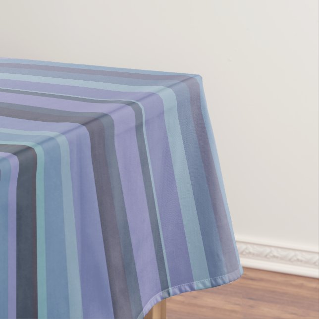 Blue-grey horizontal stripes tablecloth (In Situ)