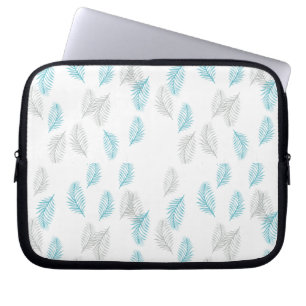 Blue & Grey Leaves Pattern Laptop Sleeve
