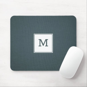 Blue- Grey Linen Texture Mouse Pad