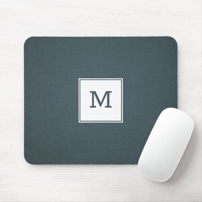 Blue- Grey Linen Texture  Mouse Pad (With Mouse)