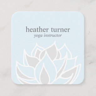 Blue Grey Lotus wellness spa massage yoga Square Business Card
