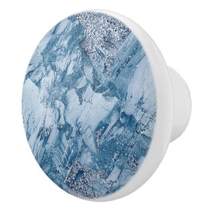 Blue & Grey Marble  Ceramic Knob