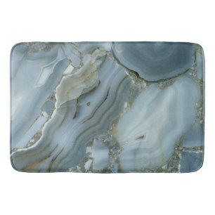 Blue Grey Marble with Gold Vein Bath Mat