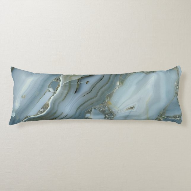 Blue Grey Marble with Gold Vein Body Cushion (Front)