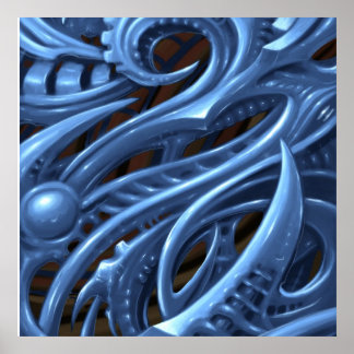 BLUE GREY MECH POSTER