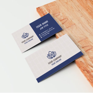 Blue Grey Minimalist Modern Company Logo Business Card