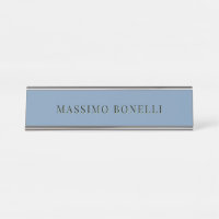 Blue Grey Minimalist Plain Legible Modern