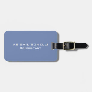 Blue Grey Minimalist Special Unique Modern Plain Luggage Tag
