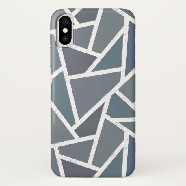 Blue-grey mosaic pattern Case-Mate iPhone case (Back)