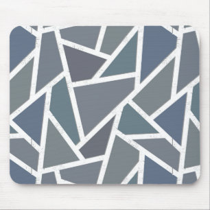 Blue-grey mosaic pattern mouse pad
