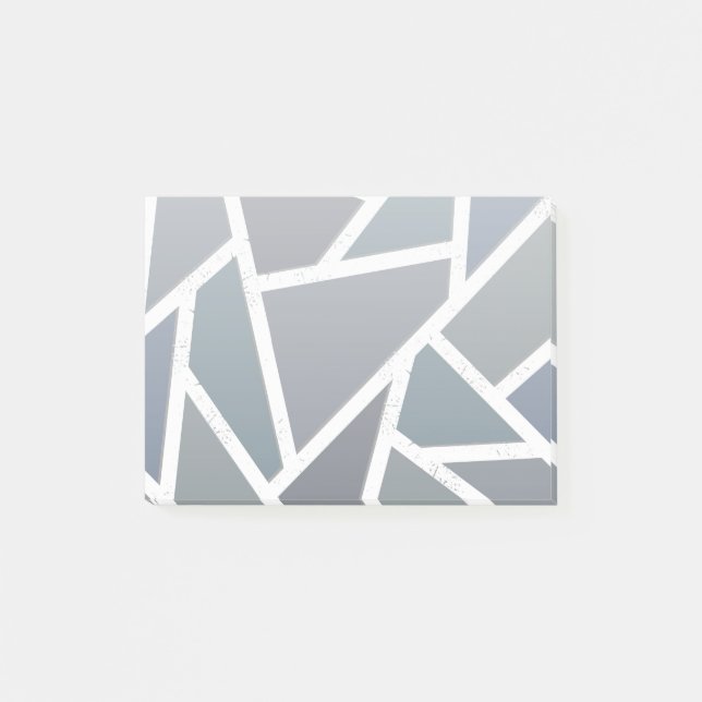 Blue-grey mosaic pattern post-it notes (Front)
