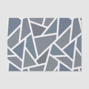 Blue-grey mosaic pattern tissue paper