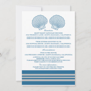 Blue Grey Nautical Seashells Information Card