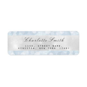 Blue Grey Pastel Sparkly Return Address Labels