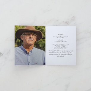 Blue Grey Photo Celebration of Life Folded Invitation