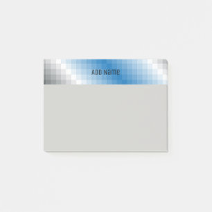 Blue Grey Pixel Personalised Post it notes (4x3)