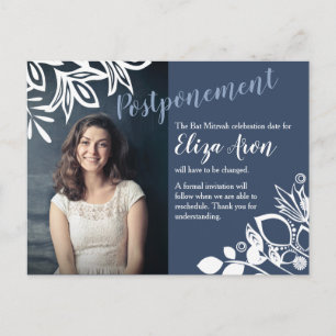 Blue Grey Postponement Announcement Postcard