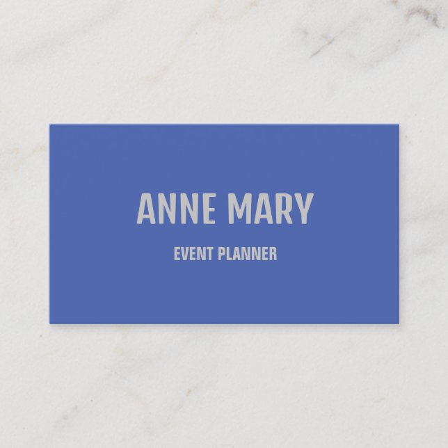 Blue Grey Professional Modern Colourful Elegant Business Card (Front)