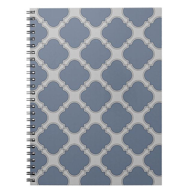 Blue-grey quatrefoil notebook (Front)