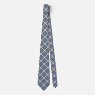 Blue-grey quatrefoil tie