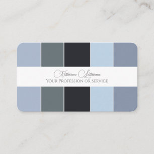 Blue grey shades colour palette calligraphy QR-Cod Business Card