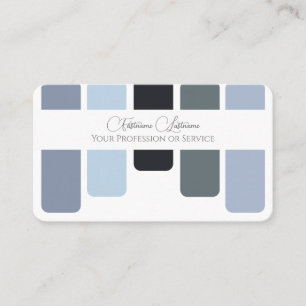 Blue grey shades colour palette calligraphy QR-Cod Business Card