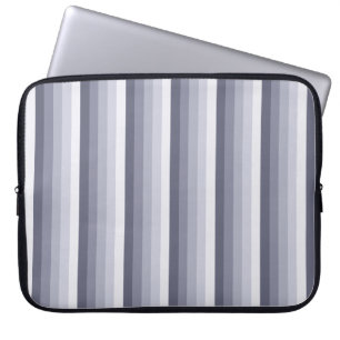 Blue grey shadow stripes laptop sleeve