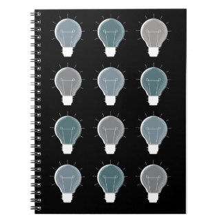 Blue Grey Simple Lightbulb Scandinavian Repeat Notebook