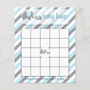 Blue & Grey Stripes Baby Elephant    Bingo
