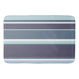 Blue-grey stripes bath mat