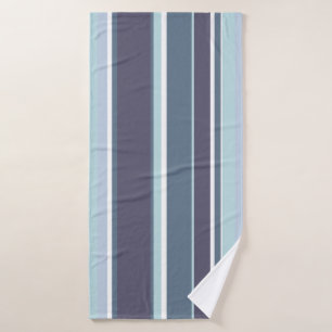 Blue-grey stripes bath towel