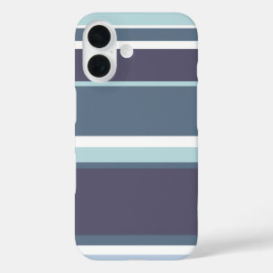 Blue-grey stripes iPhone 16 case
