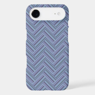 Blue-grey stripes double weave pattern