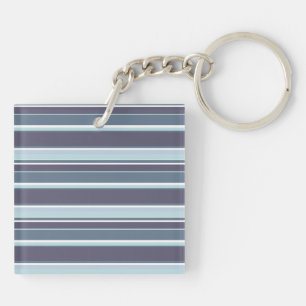 Blue-grey stripes key ring
