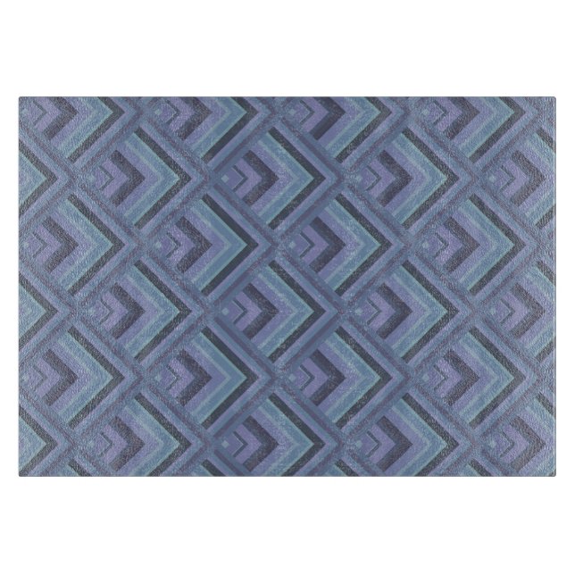 Blue-grey stripes scale pattern cutting board (Front)