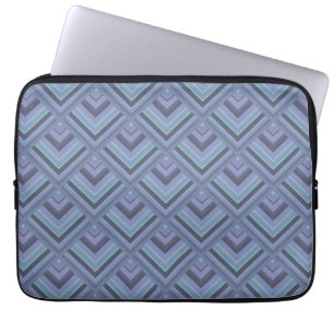 Blue-grey stripes scale pattern laptop sleeve