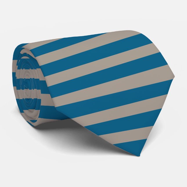 Blue Grey Stripes Seamless Pattern Tie (Rolled)