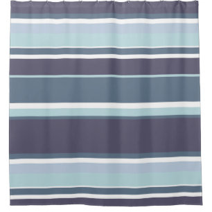 Blue-grey stripes shower curtain
