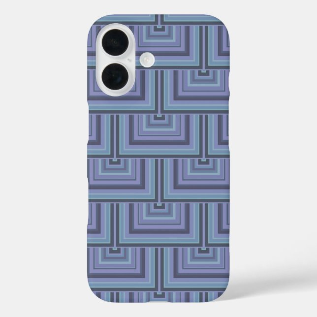 Blue-grey stripes square scales pattern Case-Mate iPhone case (Back)