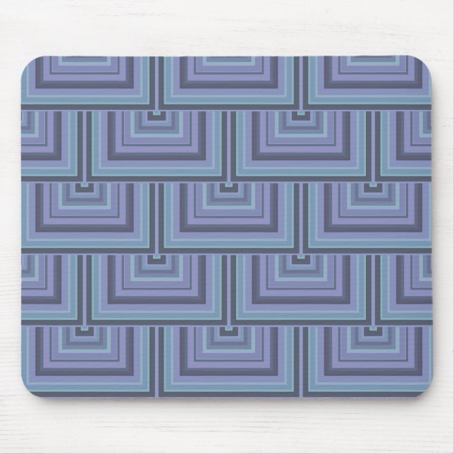 Blue-grey stripes square scales pattern mouse pad (Front)