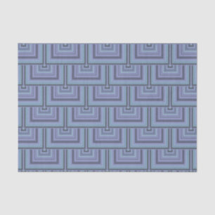 Blue-grey stripes square scales pattern tissue paper