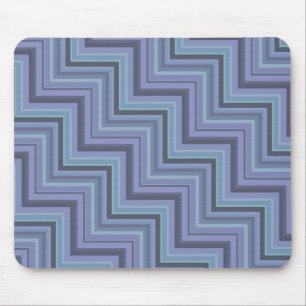 Blue-grey stripes stairs pattern mouse pad