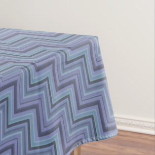 Blue-grey stripes stairs pattern tablecloth