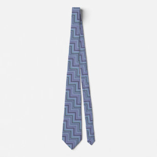 Blue-grey stripes stairs pattern tie