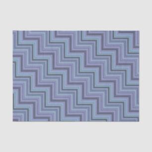 Blue-grey stripes stairs pattern tissue paper