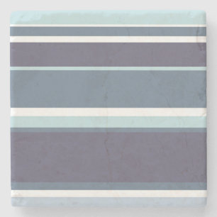 Blue-grey stripes stone coaster