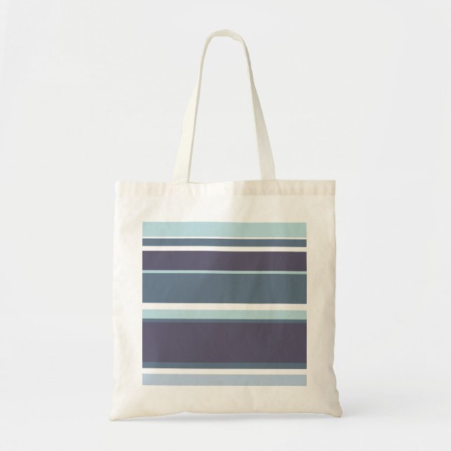 Blue-grey stripes tote bag (Front)