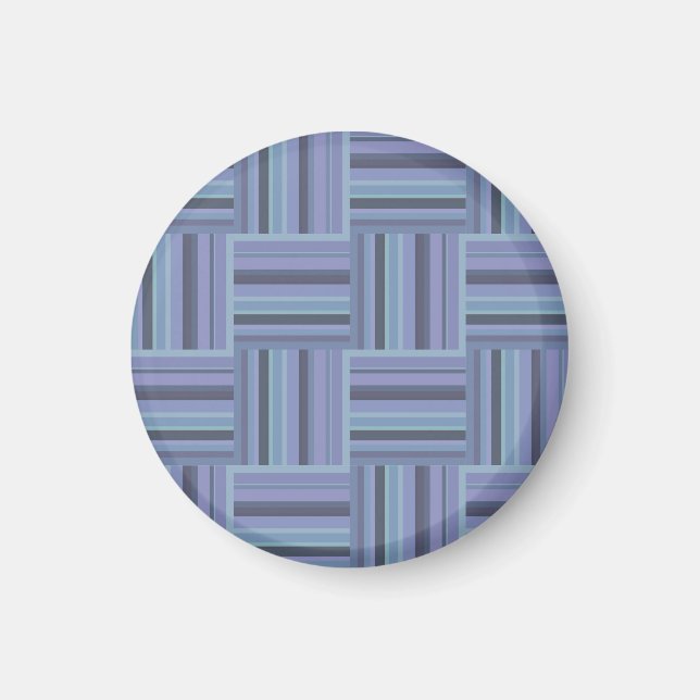 Blue-grey stripes weave pattern magnet (Front)
