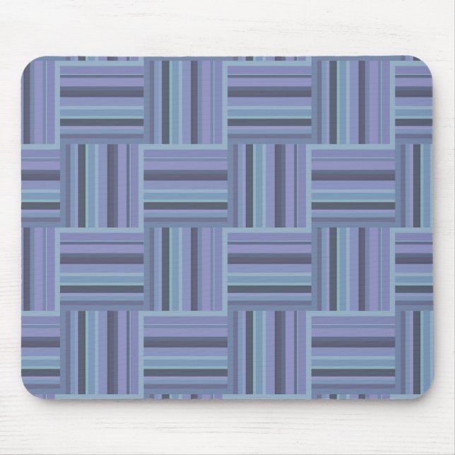 Blue-grey stripes weave pattern mouse pad (Front)
