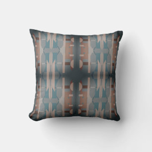 Blue Grey Tan Charcoal Southwest Look Large Mosaic Cushion